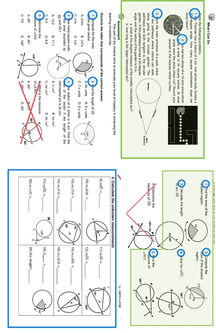 pls answer What I Can Do 1. Find the area of the