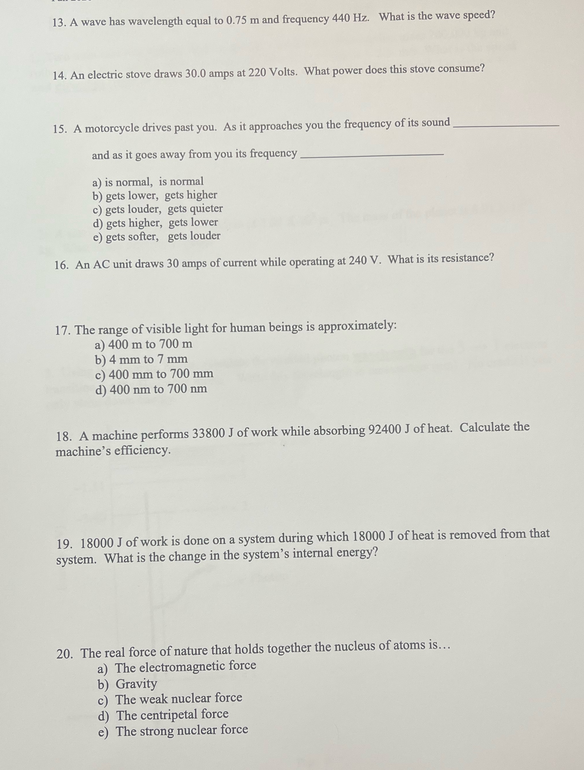 Pls answer all 13. A wave has wavelength equal to