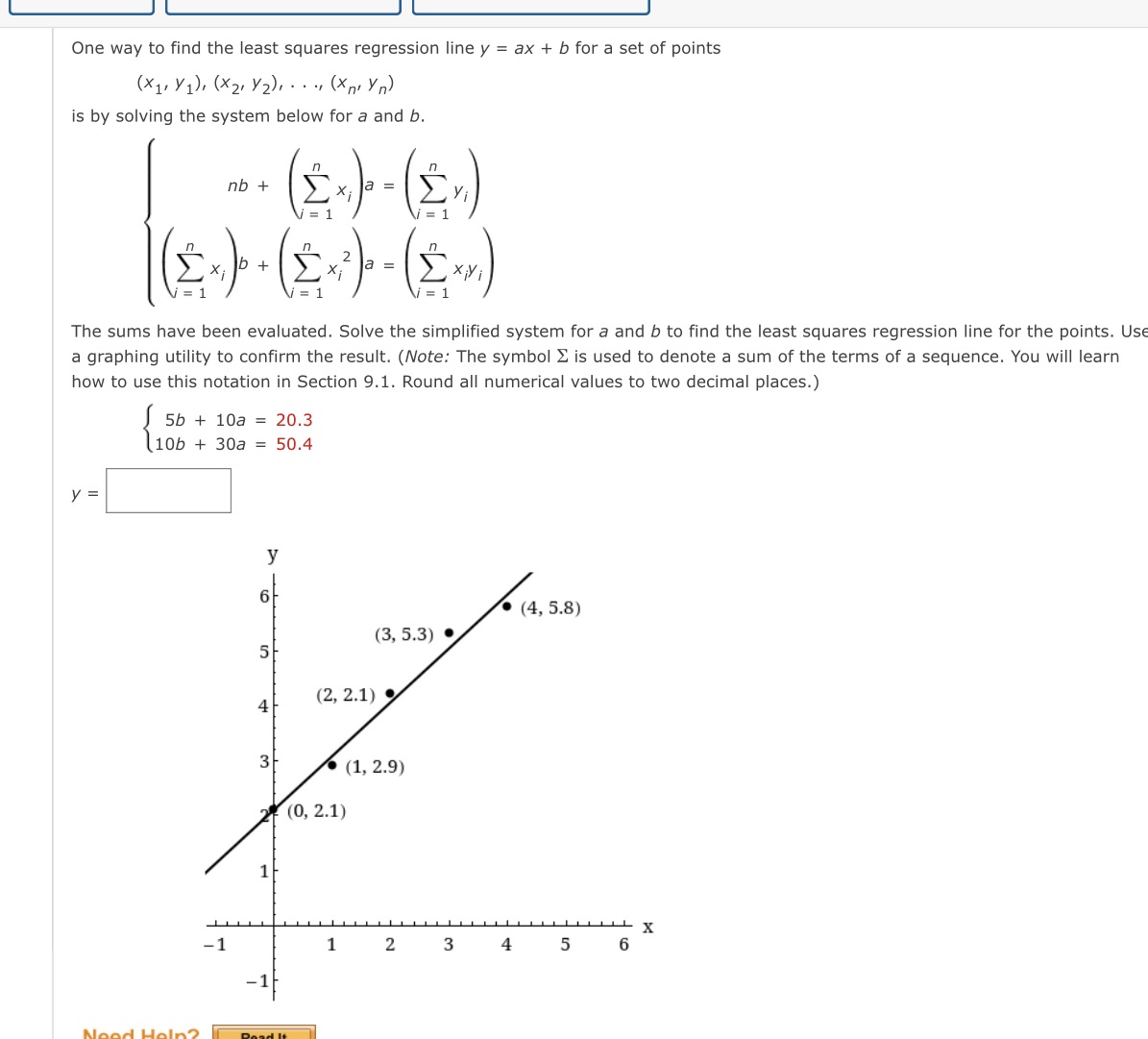 One way to find the least squares regression line