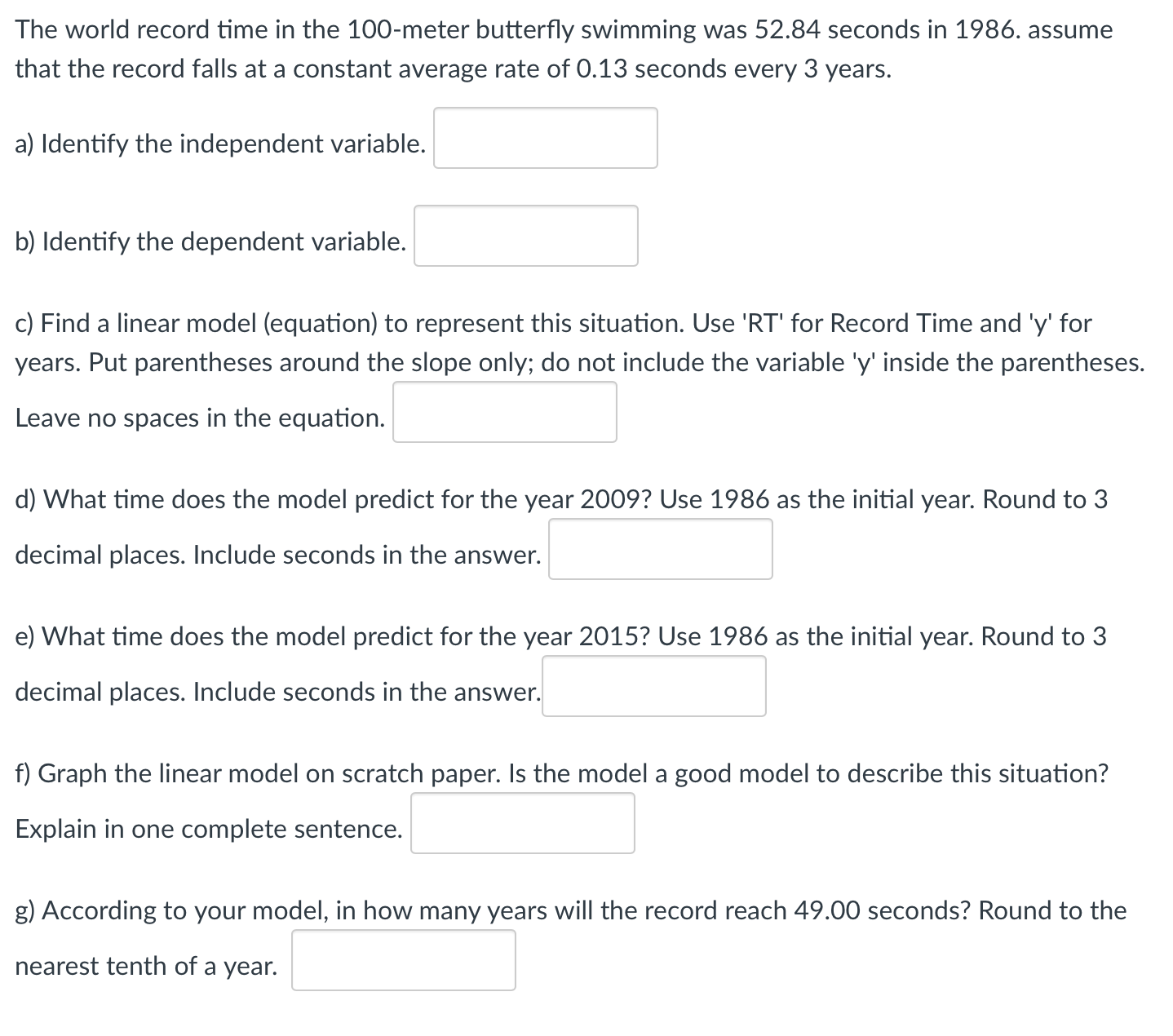 The world record time in the 100-meter buttery