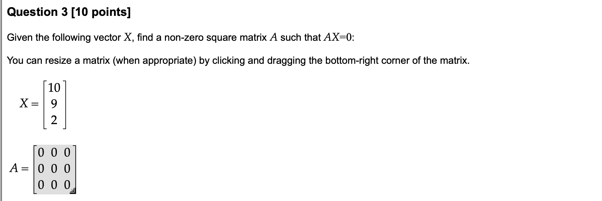 I need help with this linear algebra