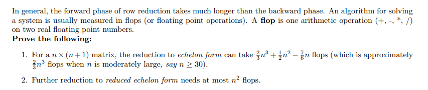 In general, the forward phase of row reduction