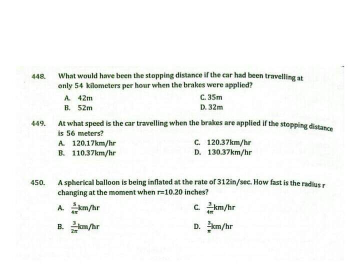 448. What would have been the stopping distance