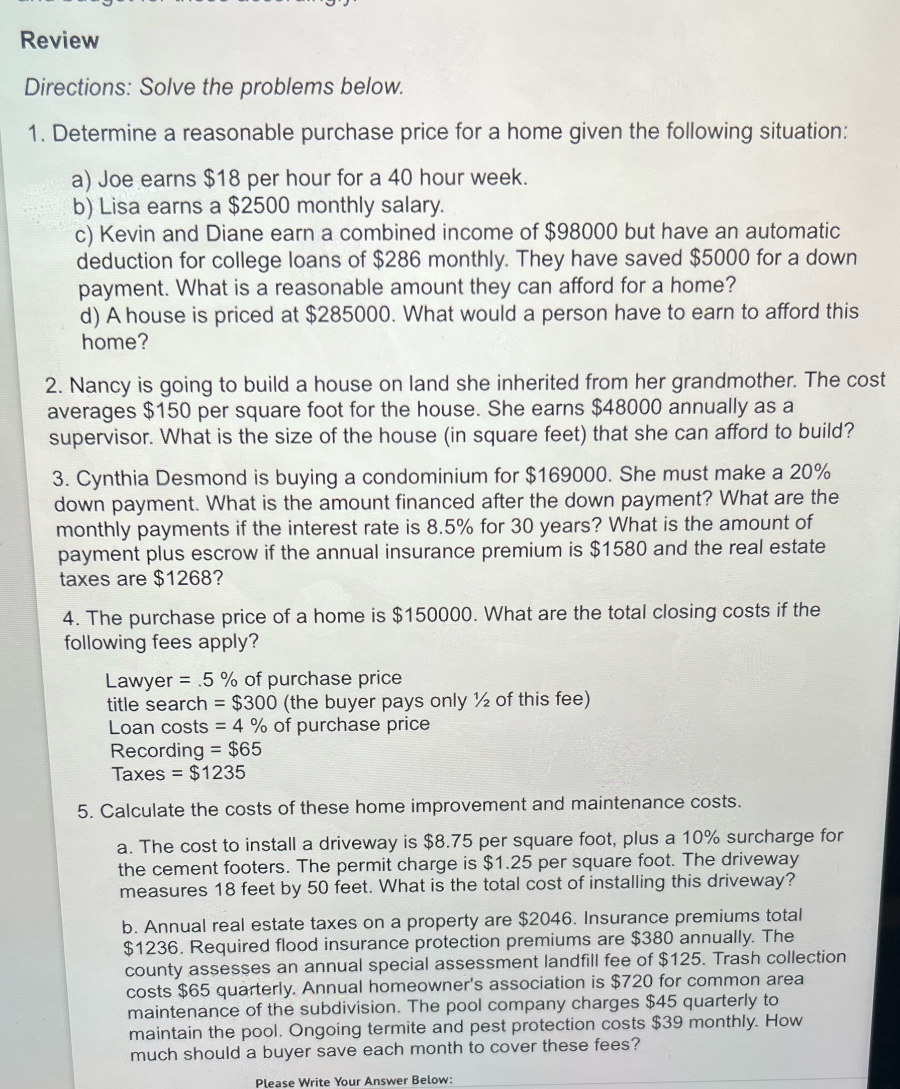 special topics - buying a home ._.._. ___a- -._.