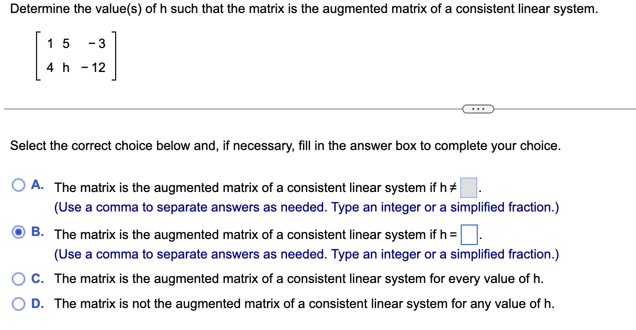 Help solving please Determine the value(s) of h