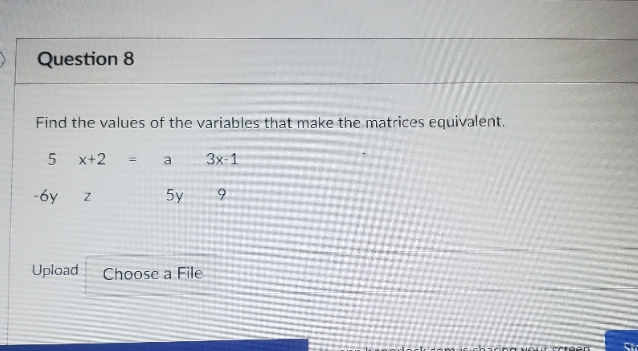 pleasehelp Question 8 Find the values of the