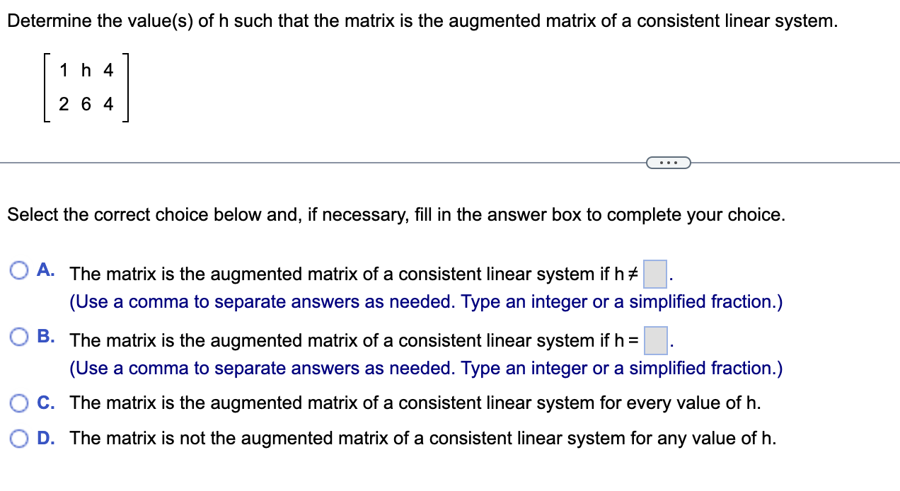 Help solving please Determine the value(s) of h