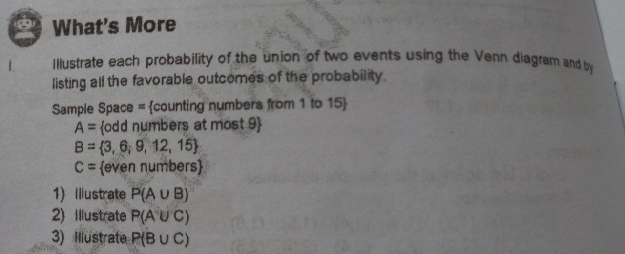 I need help. Please tutor. What's More