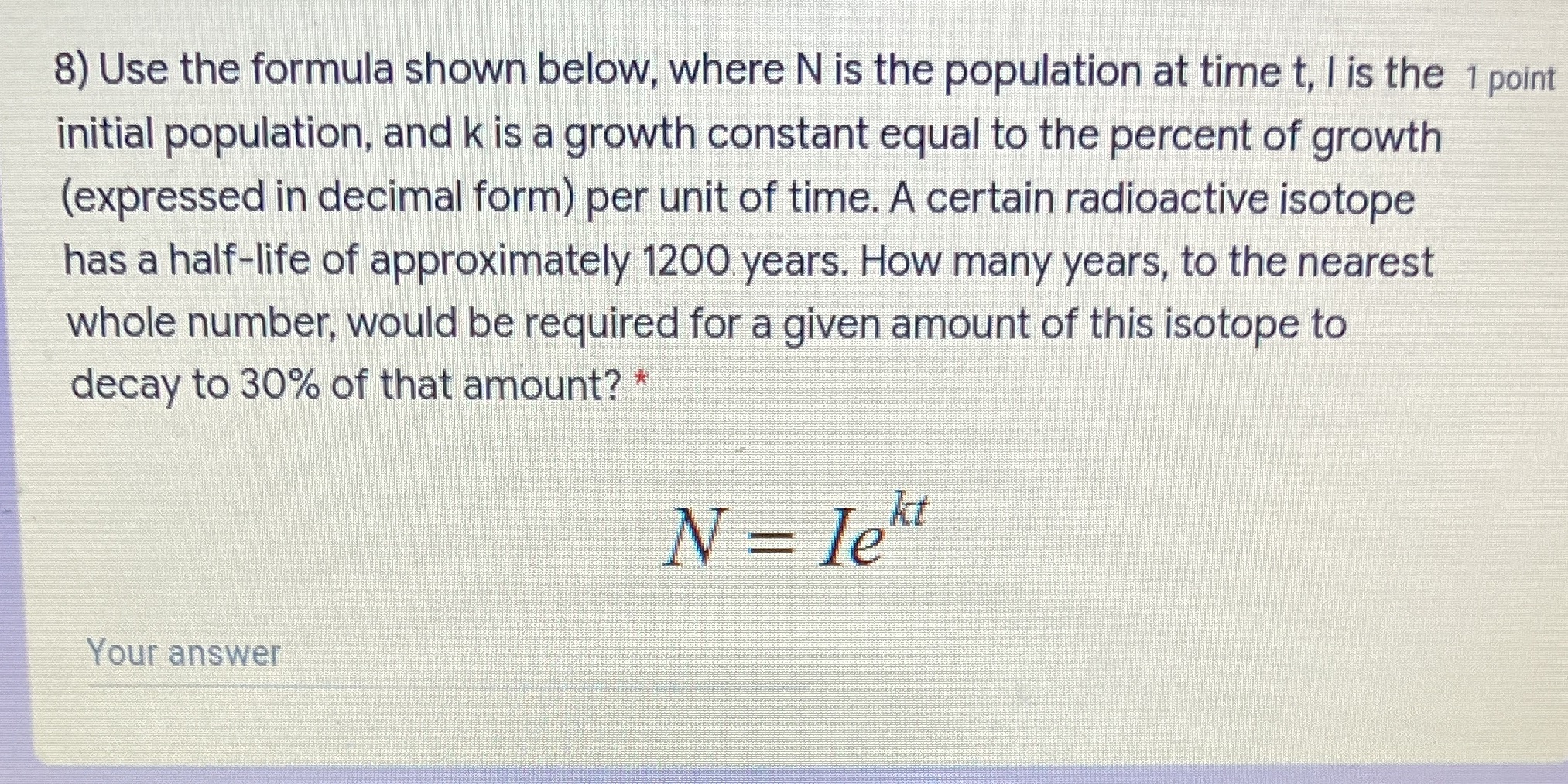 8) Use the formula shown below, where N is the