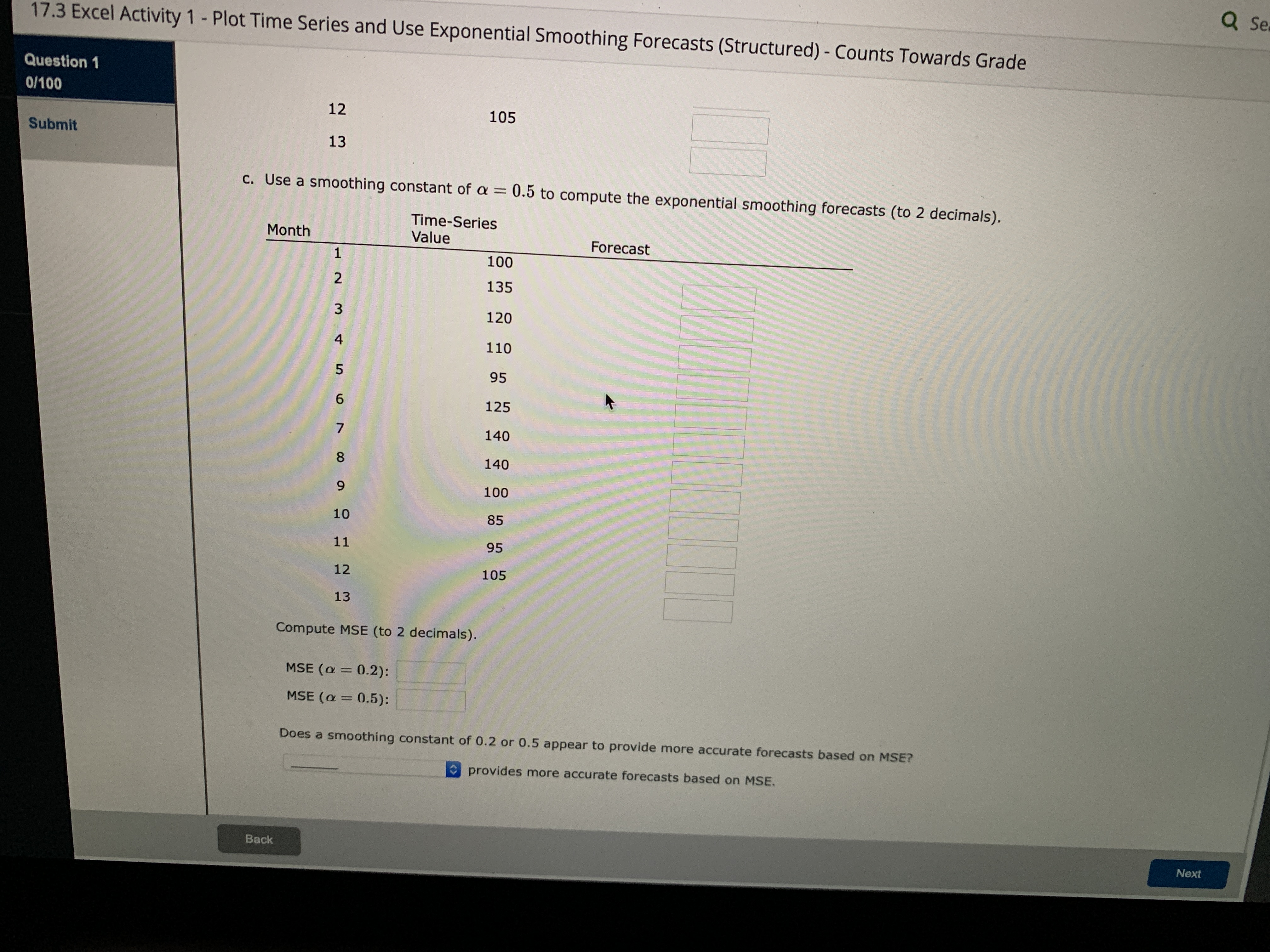 Please solve Q Se 17.3 Excel Activity 1 - Plot