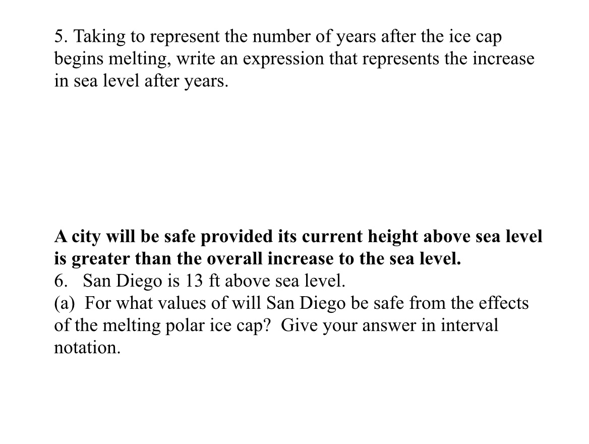5. Taking to represent the number of years after