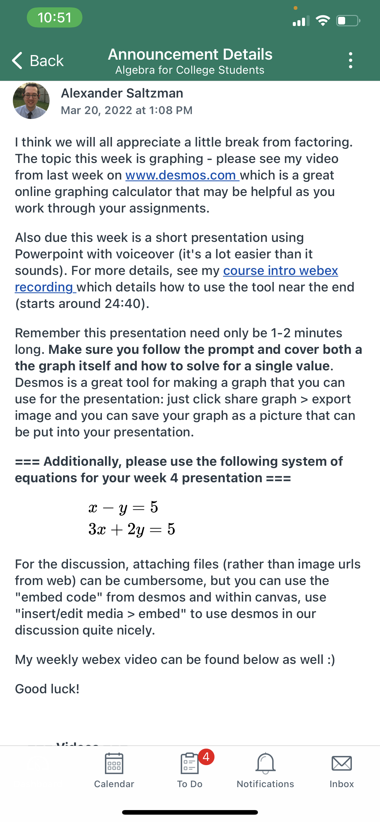 10:51 < Back Announcement Details Algebra for