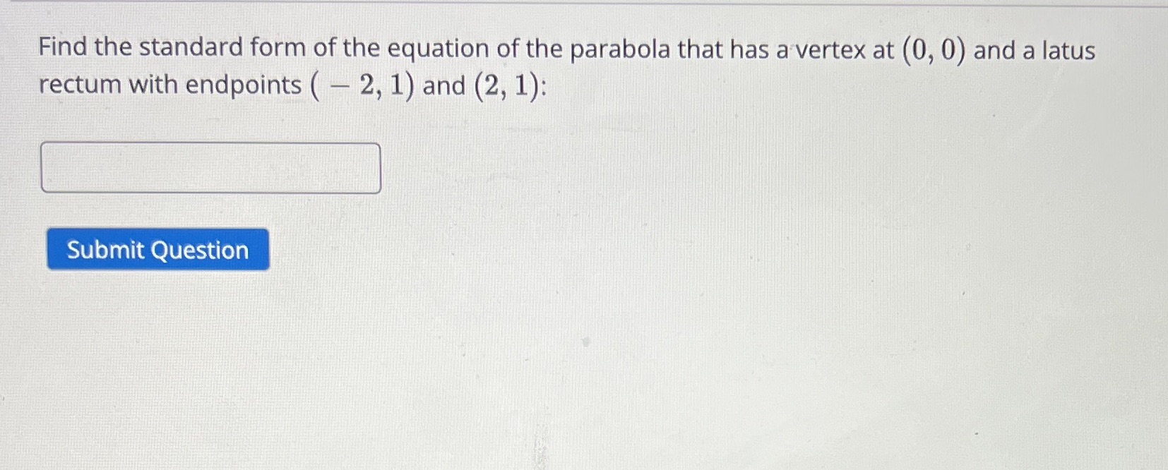Find the standard form of the equation of the