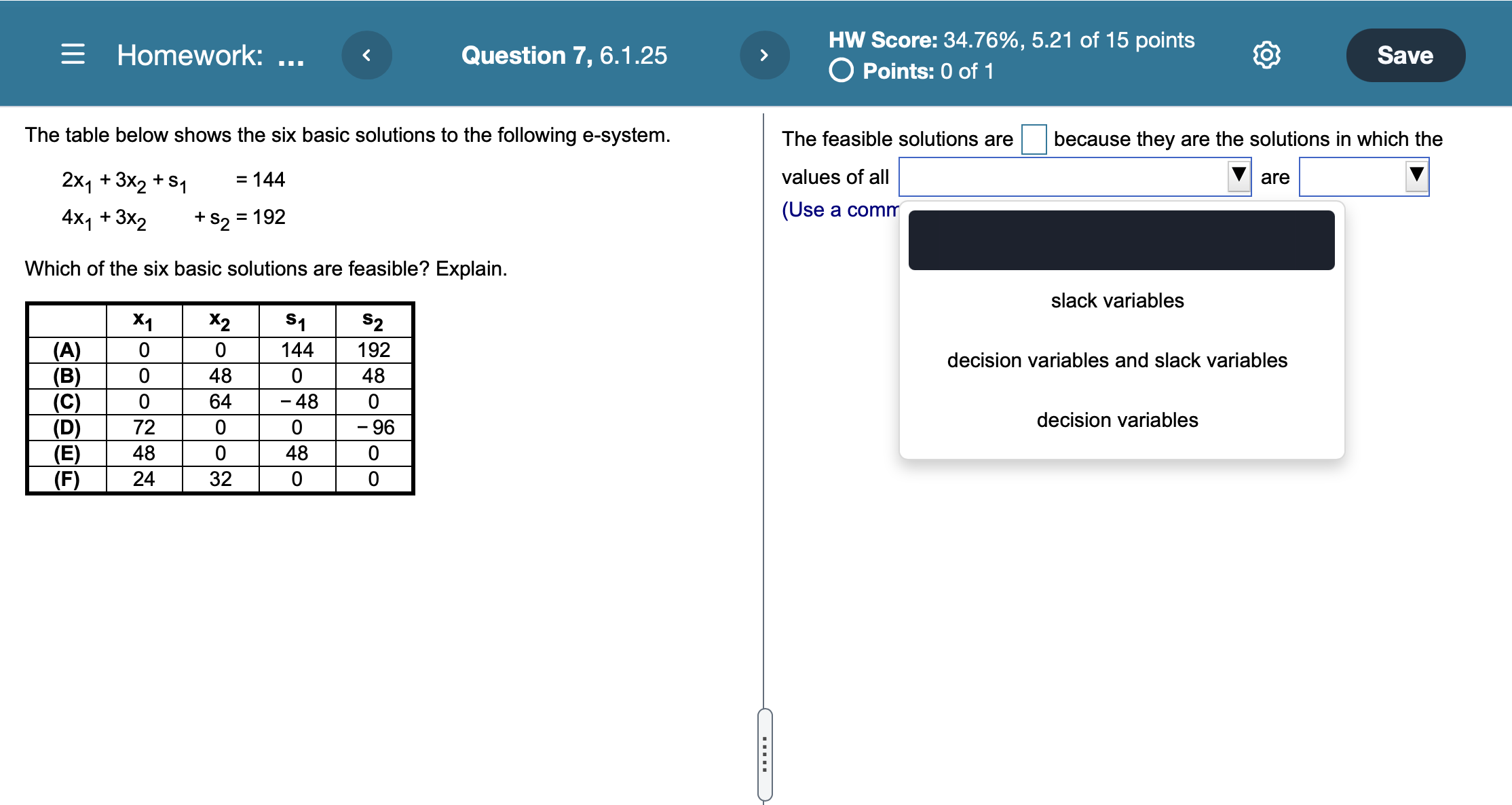 = Homework: ... Question 7, 6.1.25 HW Score: