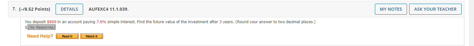 6. [-/8.68 Points] DETAILS AUFEXC4 13.3.013. MY