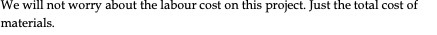 We will not worry about the labour cost on this