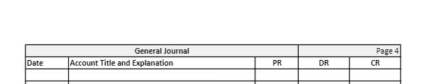 General Journal Page 4 Date Account Title and