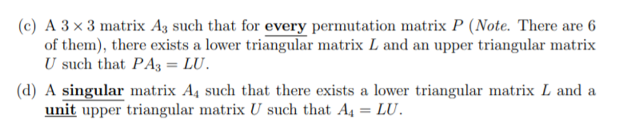 For each part, find a specific example of a