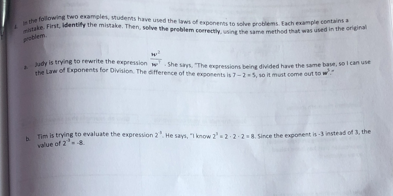 In the following two examples, students have used