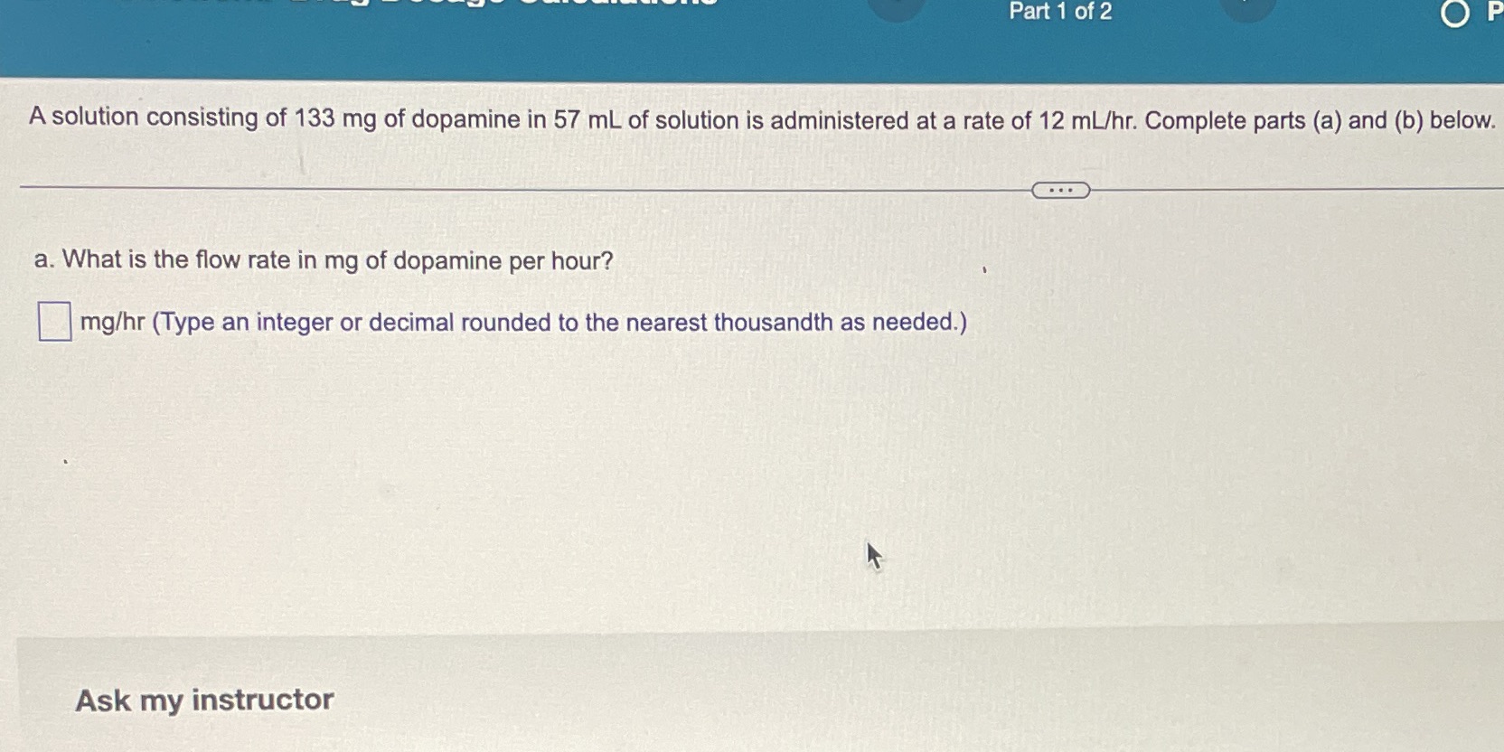 Part 1 of 2 OP A solution consisting of 133 mg of