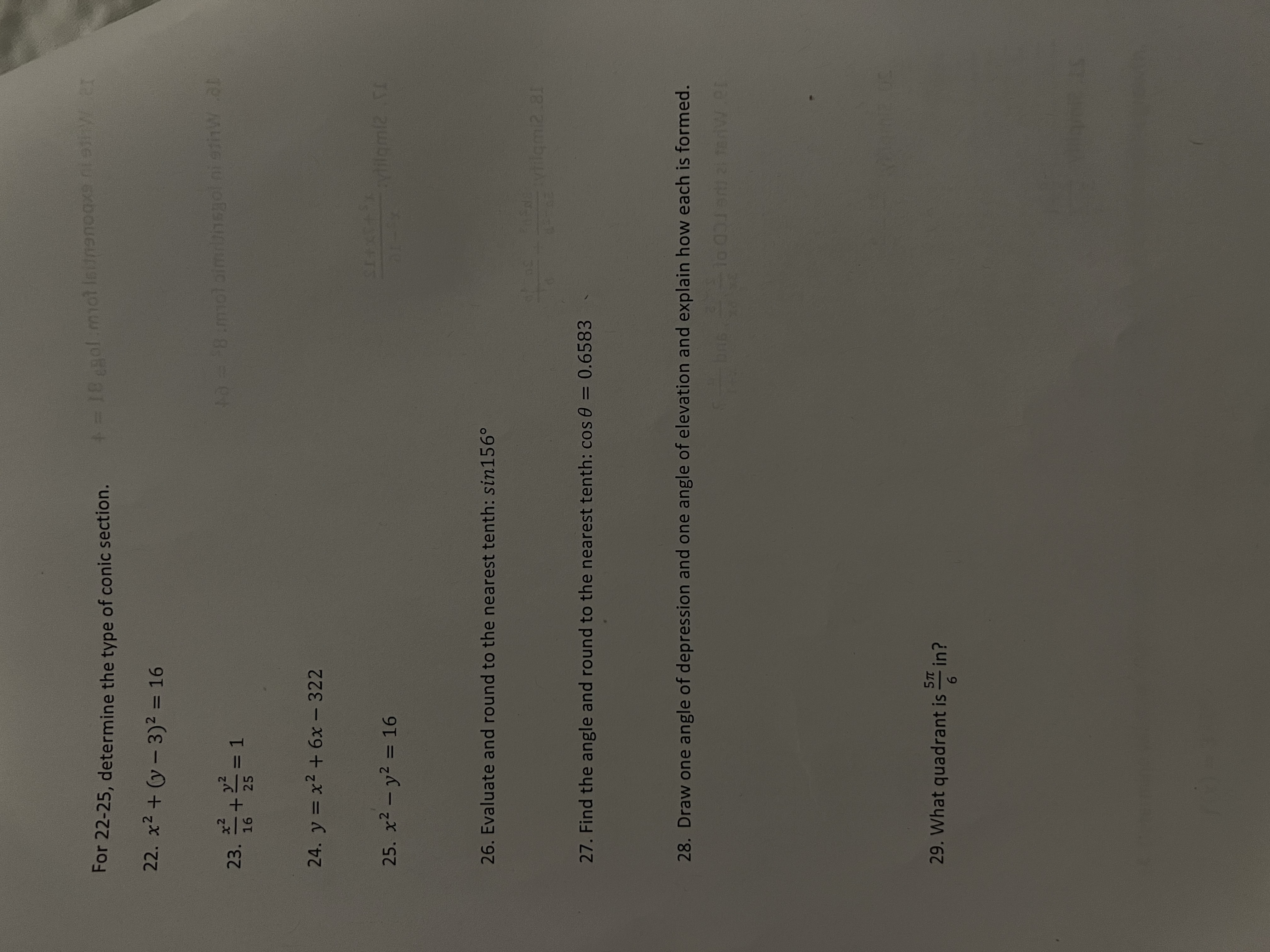 For 30-33, find the exact value of: 30. sin30 31.