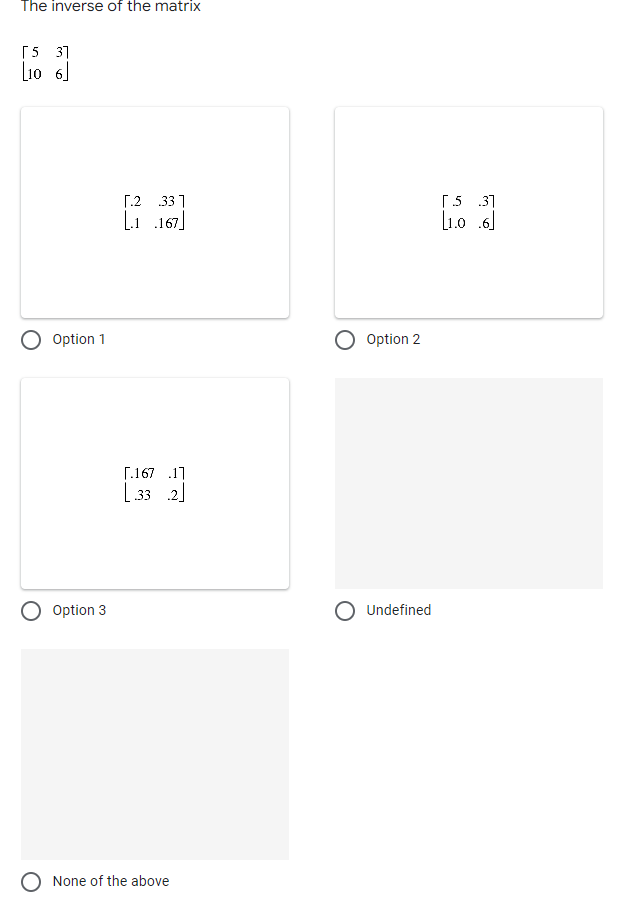 ADVANCED MATHEMATICS The inverse of the matrix