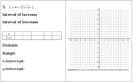 3. f(x =-12x-3-1 Interval of Increase Interval of