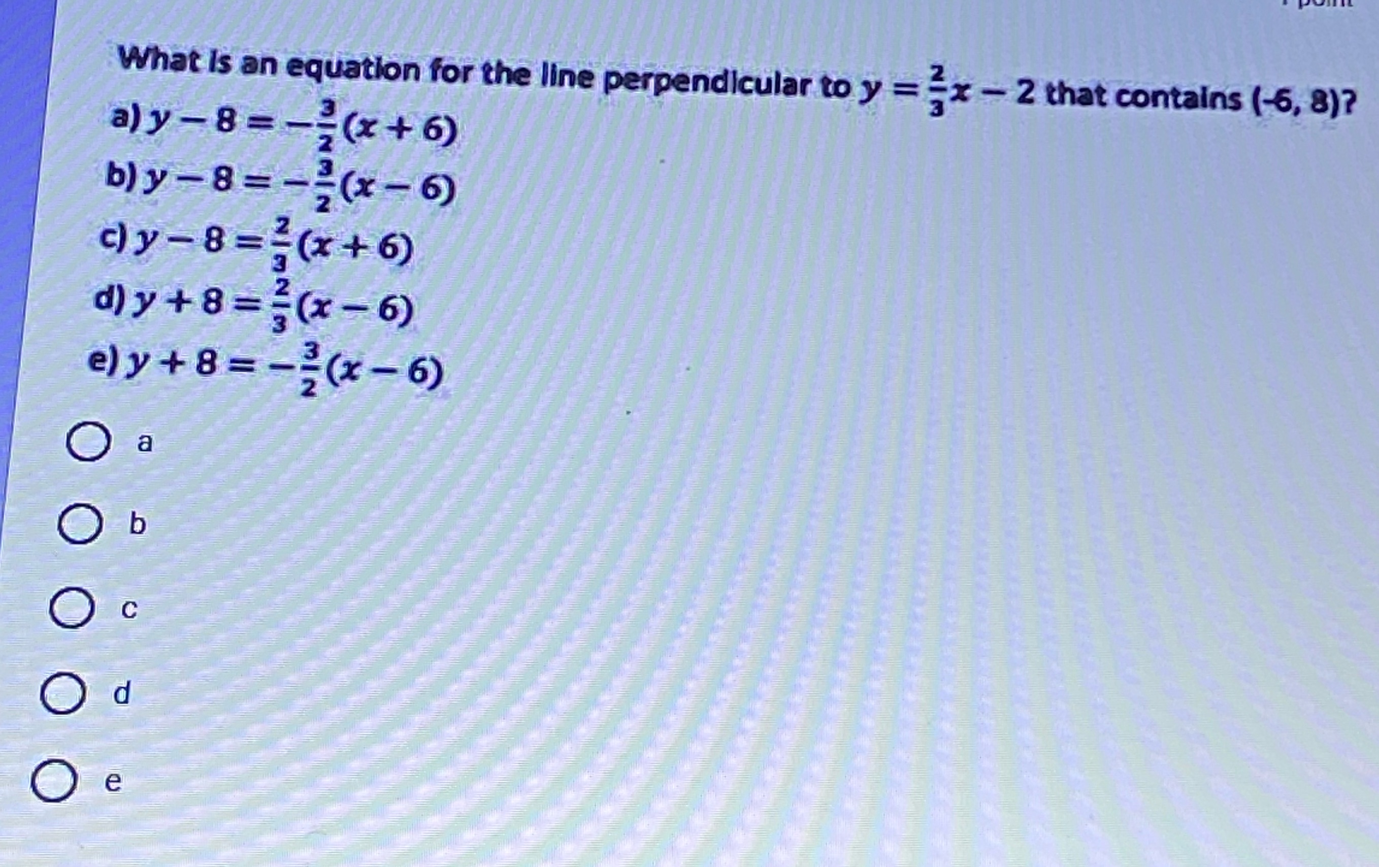 What Is an equation for the line perpendicular to