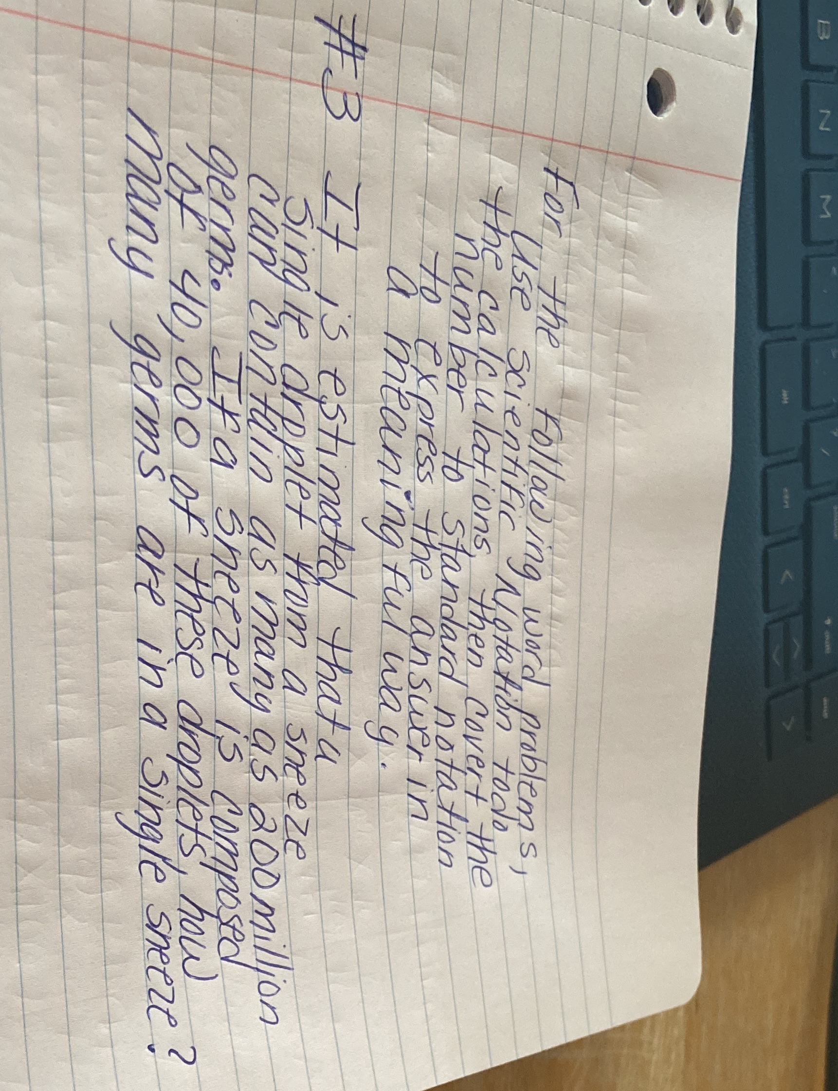 Z For the following word, problems, use