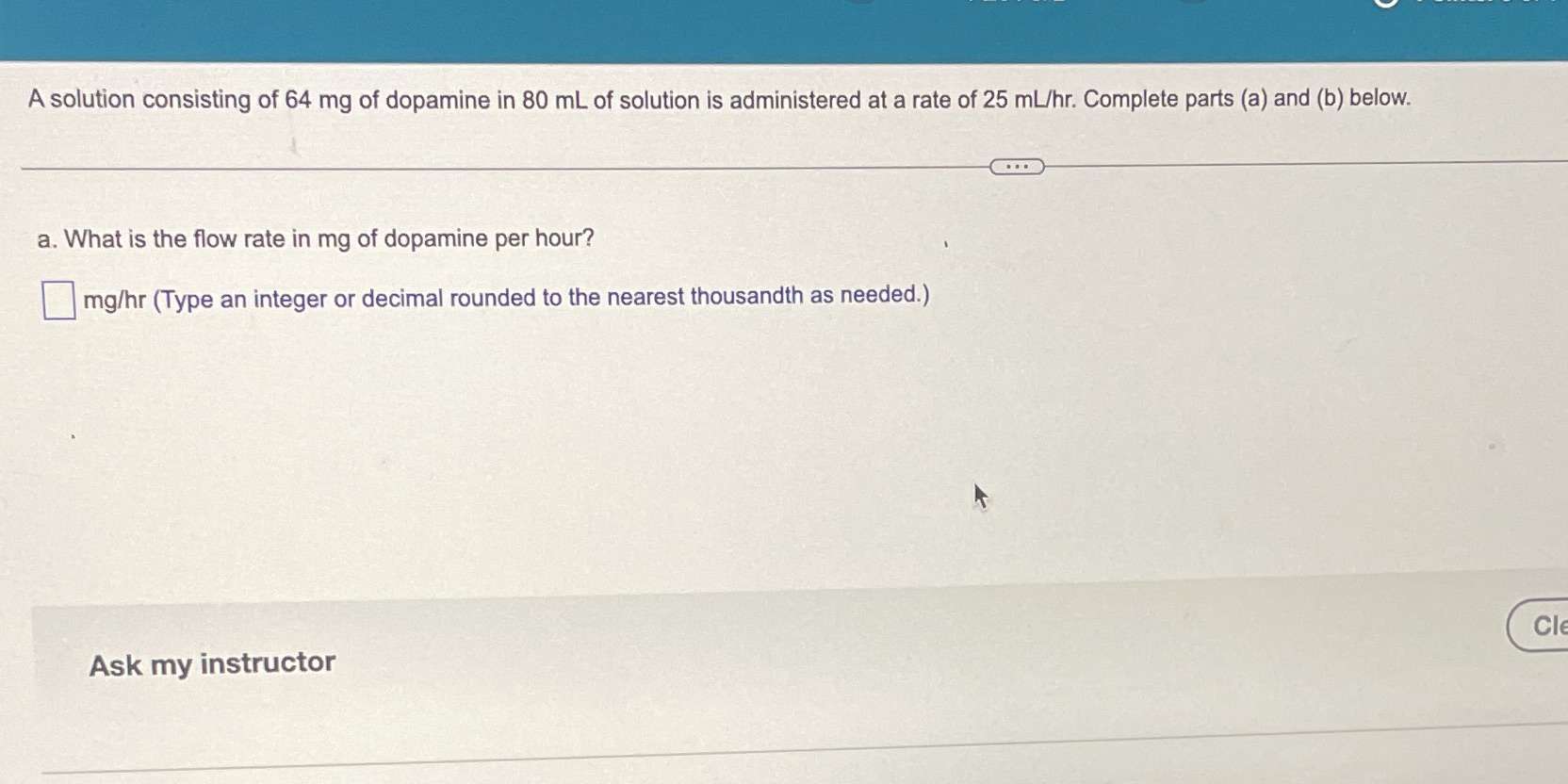 A solution consisting of 64 mg of dopamine in 80
