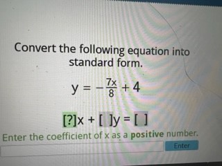 Convert the following equation into standard