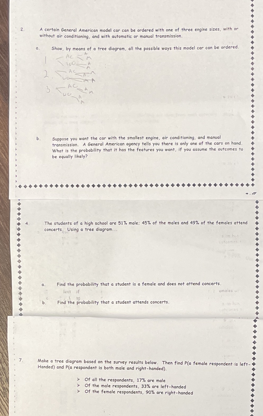 Please do 2 a. 2.B, 4 a, 4b and 7 A certain