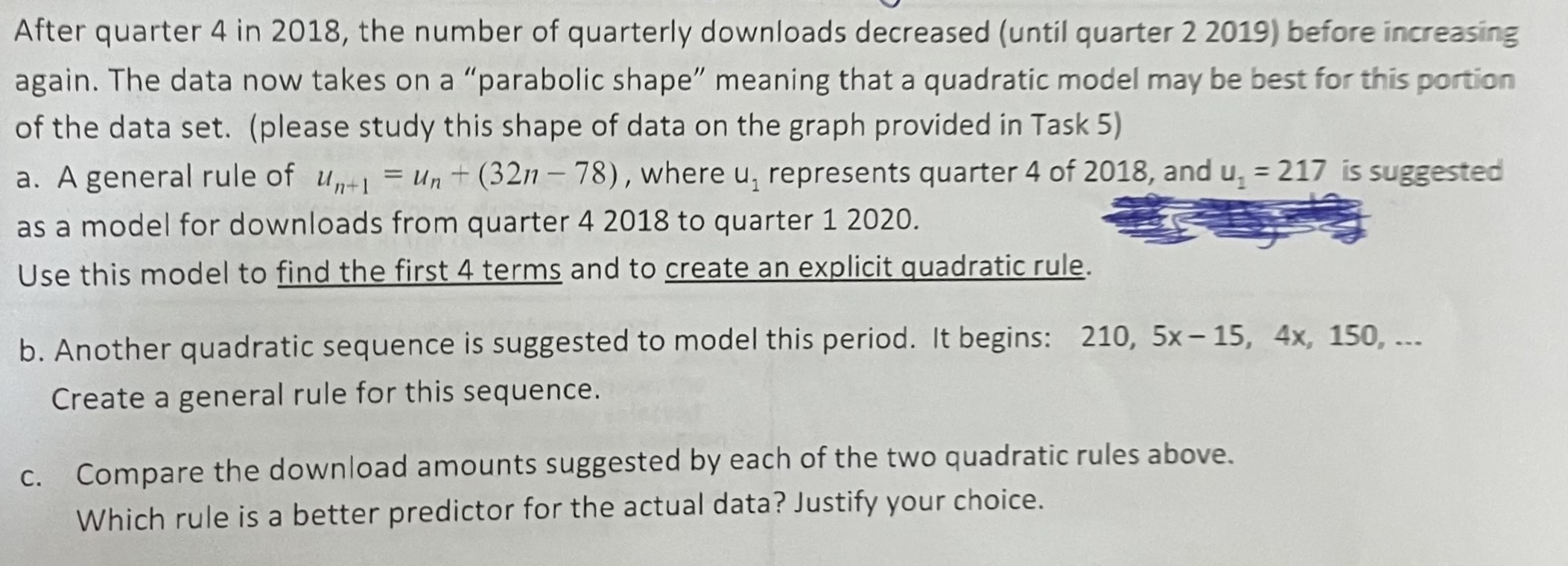 After quarter 4 in 2018, the number of quarterly