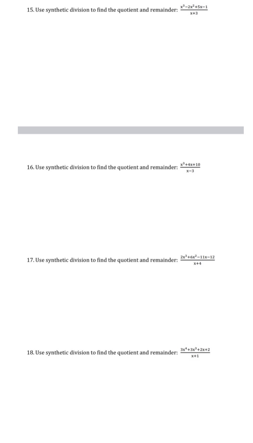 Please help with 15-18. Please show your work so