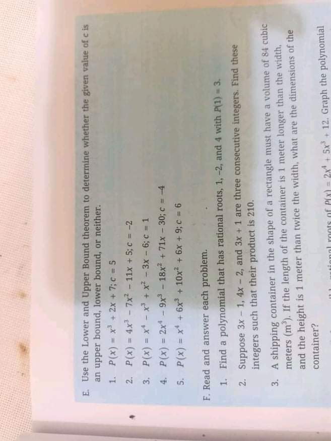 E. Use the Lower and Upper Bound theorem to