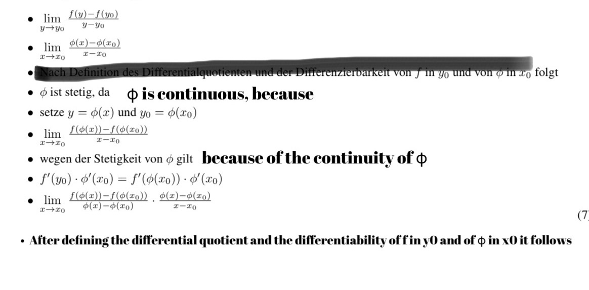 Prove the chain rule: If ? : D ? W is