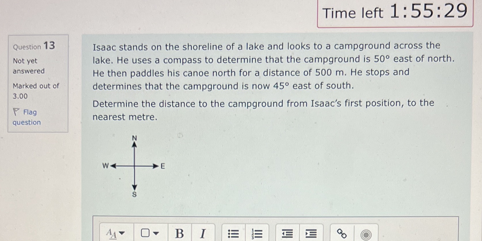 Please answer question 13 Time left 1 : 55:29