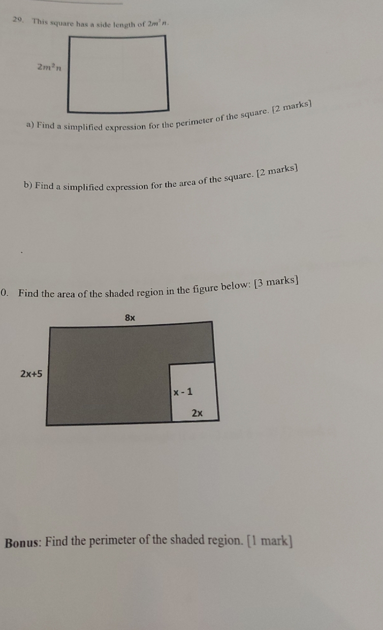 29. This square has a side length of 2m' n.