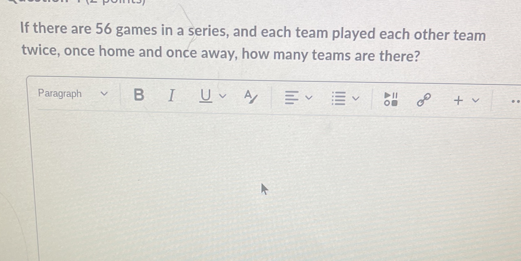 If there are 56 games in a series, and each team