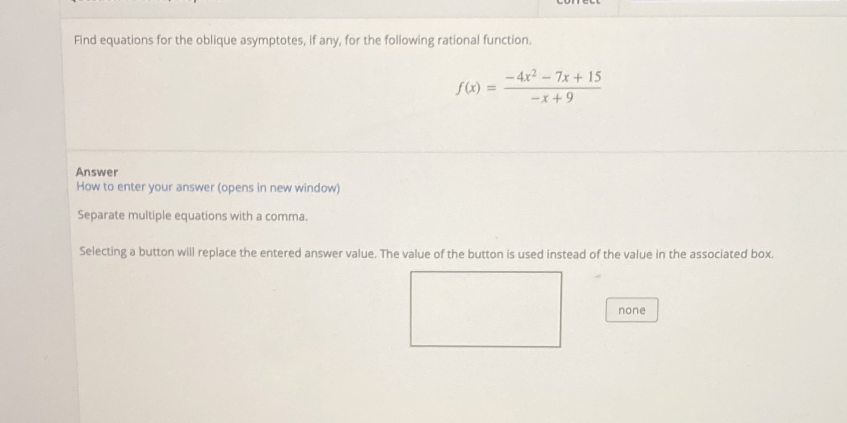Find equations for the oblique asymptotes, If
