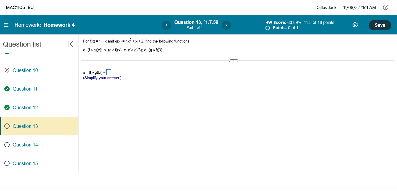 Note: Solve for a, b, c, & d. MAC1105 EU Dallas