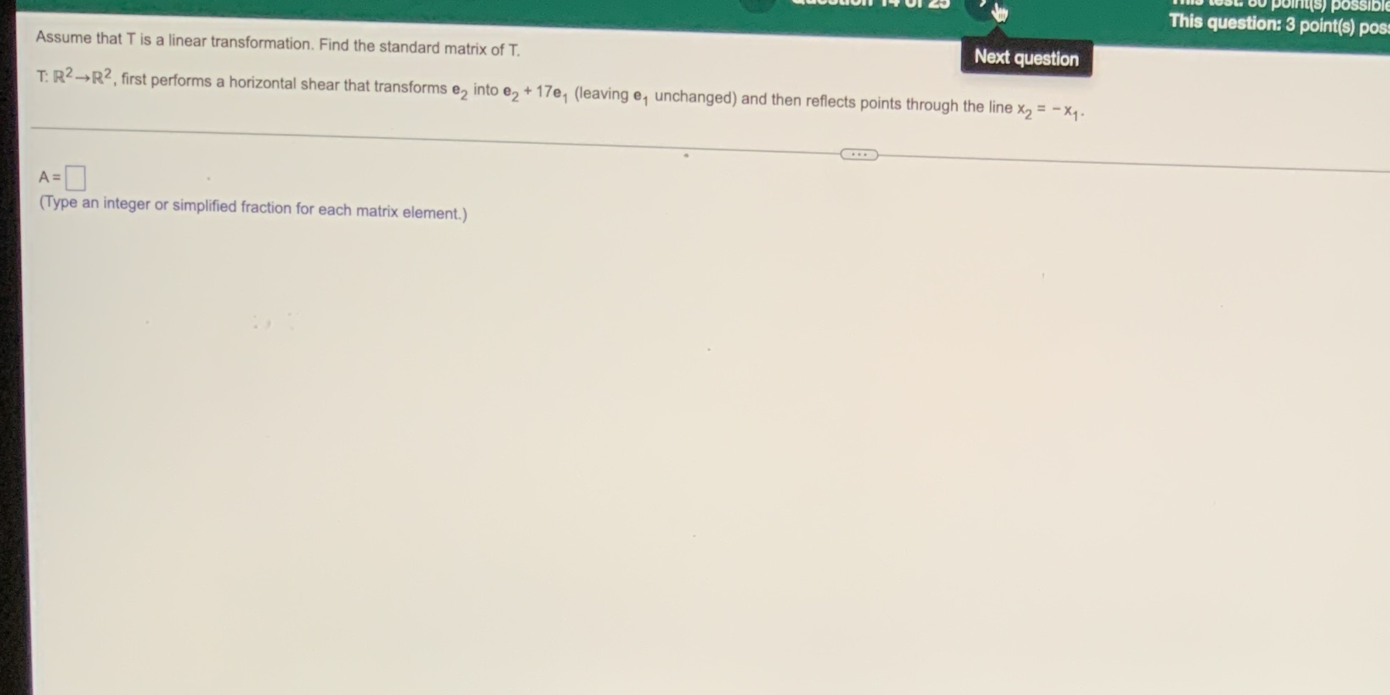 point(s) possible This question: 3 point(s) pos