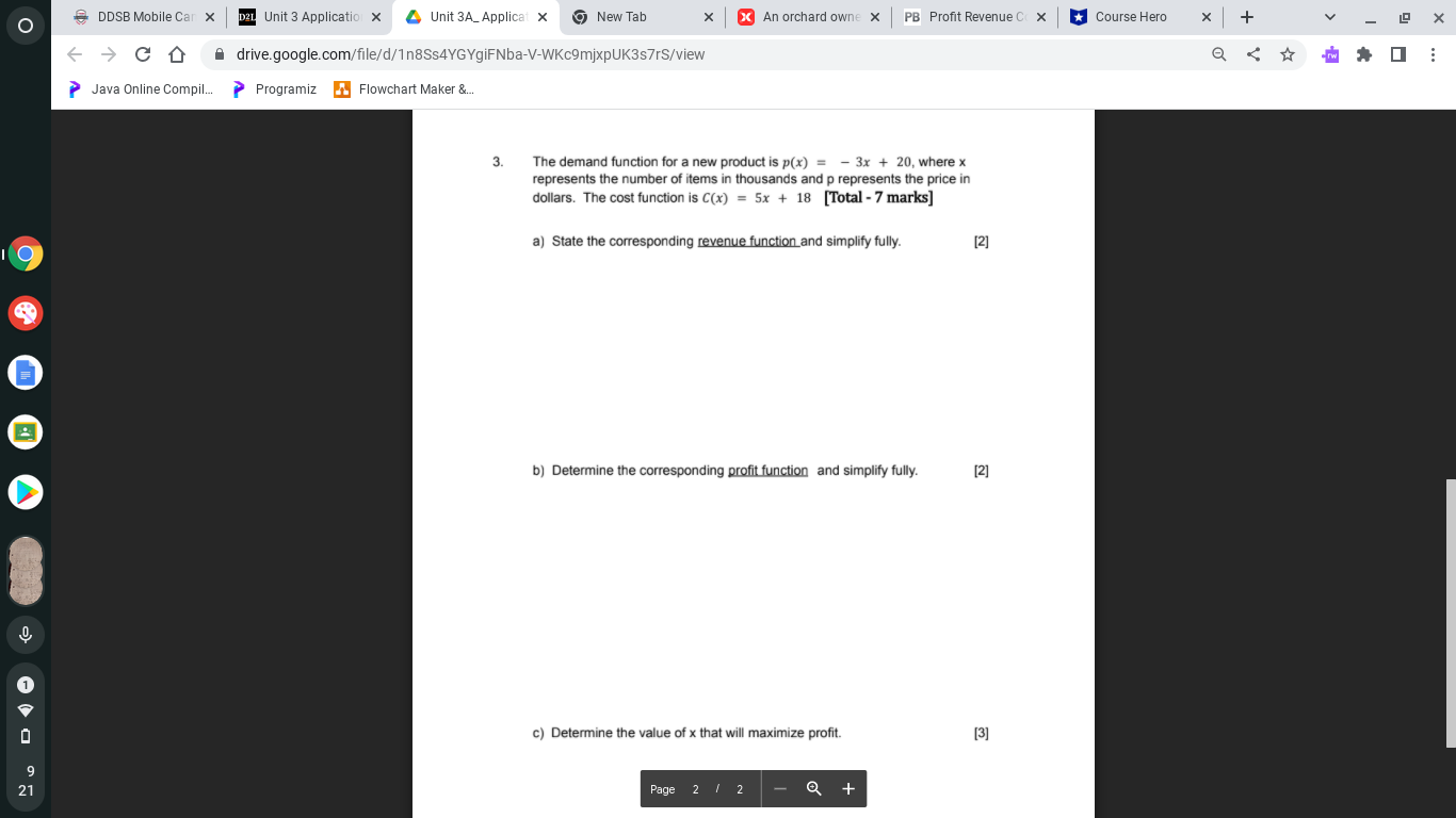 O DDSB Mobile Car X D21 Unit 3 Application X Unit