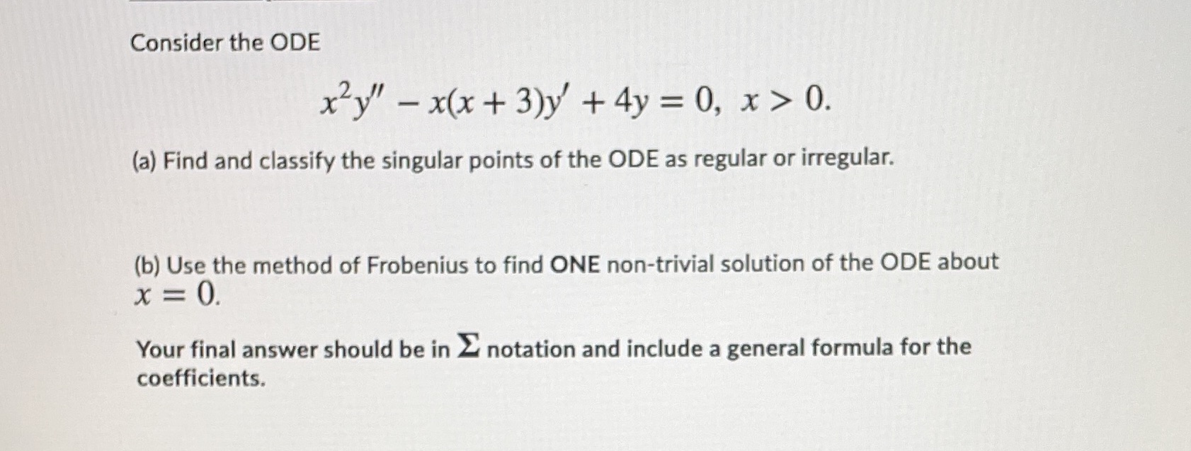 Need help with this question Consider the ODE x 2