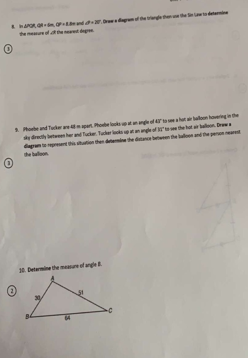 Question 8 9 and 10 with steps please 8. In APOR,