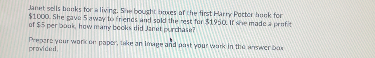 Janet sells books for a living. She bought boxes