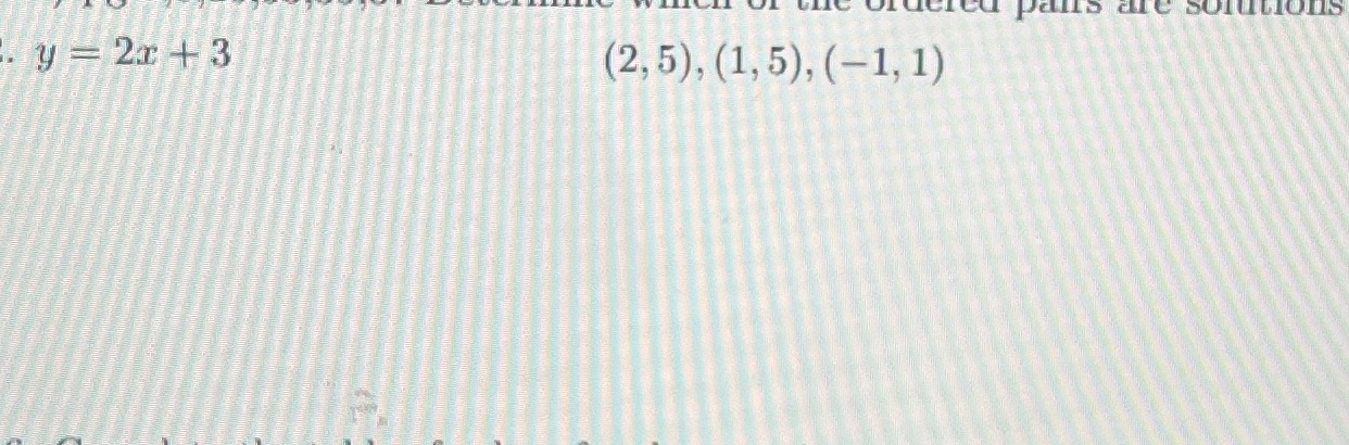 which of the ordered pairs are solutions to the
