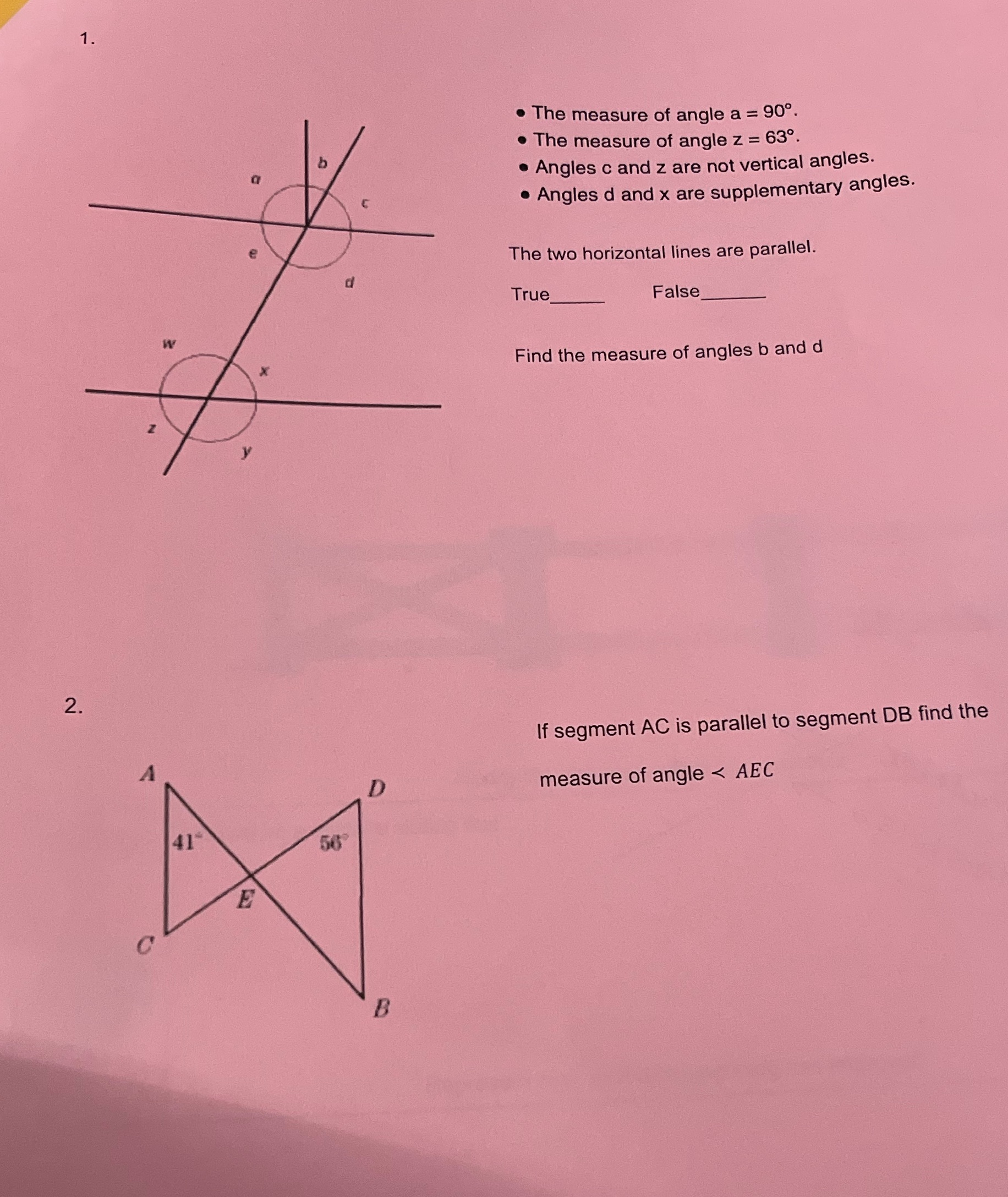1. . The measure of angle a = 90. . The measure