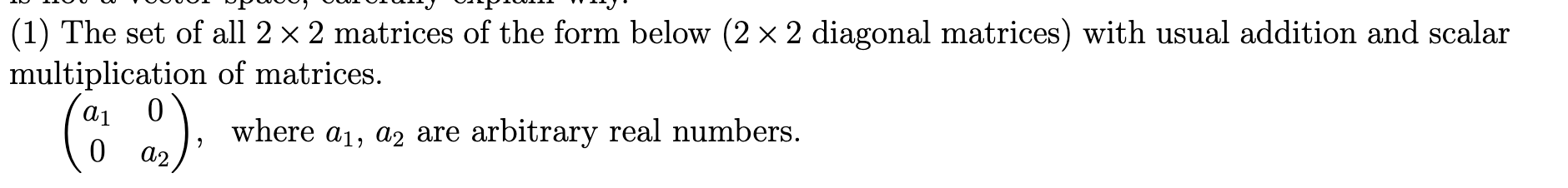 Using All 10 terms of Vector Space definition,