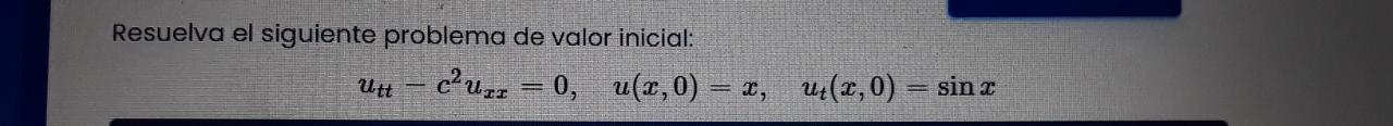 solve the following initial value problem